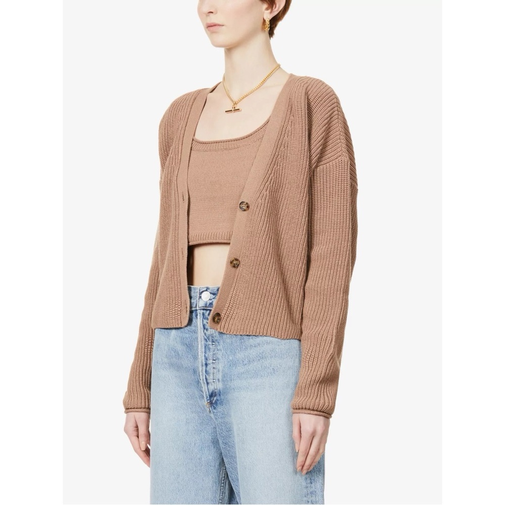 Reformation Elke Cotton Tank And Cardigan Set